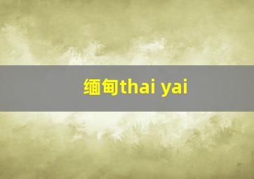 缅甸thai yai